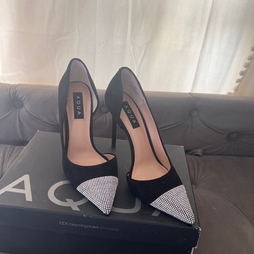 Aqua 259452 Womens Lexi Pointed Toe D'orsay PUMPS Black Size 7.5 Medium